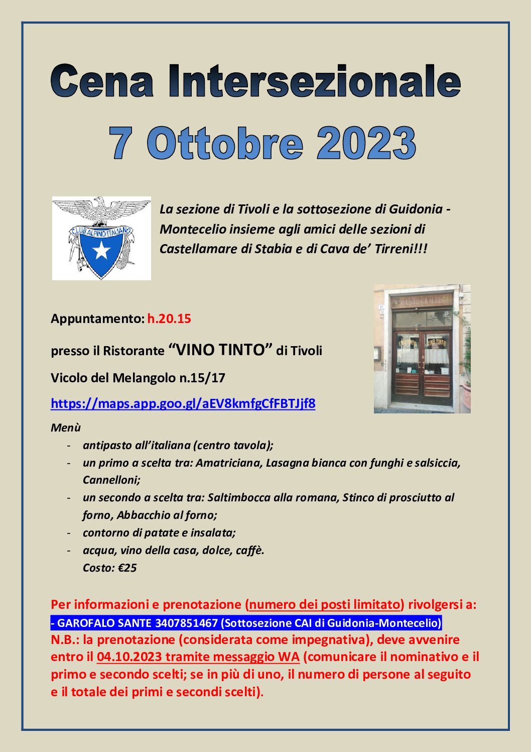 Cena Intersezionale 7 Ottobre 2023