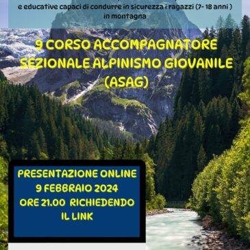 9° Corso per Accompagnatori Sezionali di Alpinismo Giovanile del Lazio (ASAG)