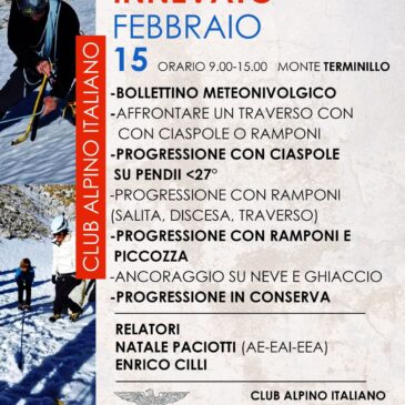 Progressione in ambiente innevato Sabato 15 febbraio 2025