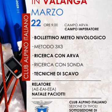 Autosoccorso in valanga Sabato 22 marzo 2025