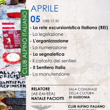Introduzione alla sentieristica Sabato 5 aprile 2025