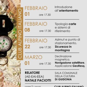 Serate 7° Corso di Cartografia e Orientamento di Montagna