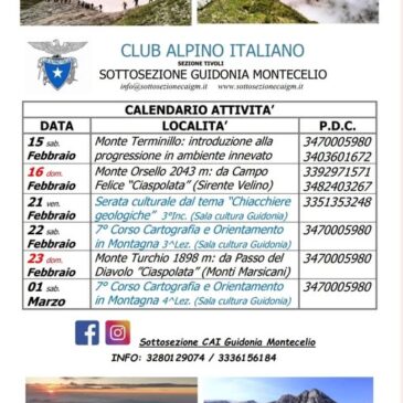 ATTIVITÁ DAL 15 FEBBRAIO AL 01 MARZO