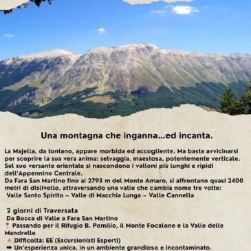 ALLA SCOPERTA DELLA MAJELLA Dal 31 maggio al 02 giugno 2025
